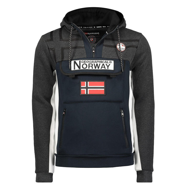 Sudadera para hombre Geographical Norway Fitakol Gris Oscuro y Azul Marino