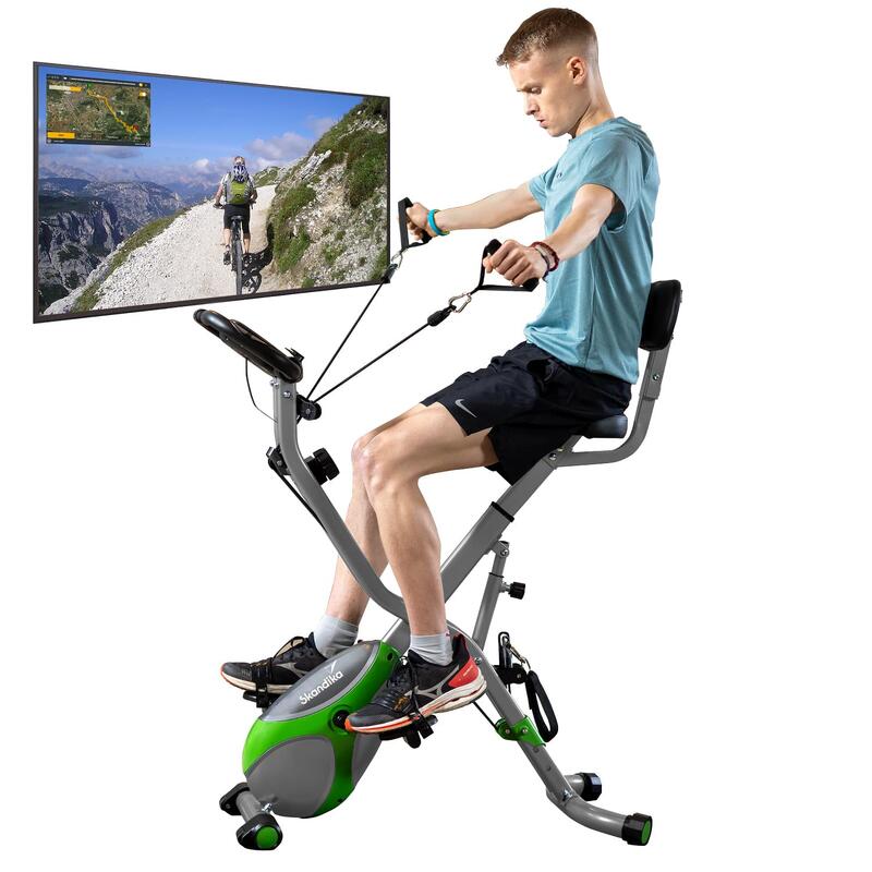 Skandika Foldaway X3000 bicicleta plegable porta tableta bluetooth de ejercicios
