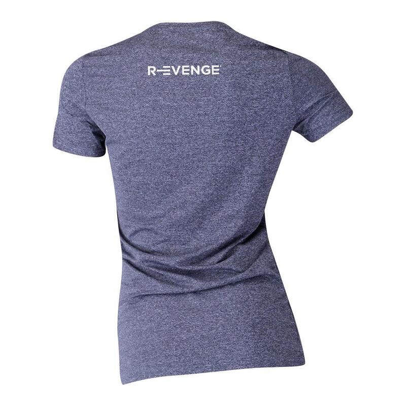 T-shirt technique femme manches courtes  Fitness Running Cardio Melange Blue
