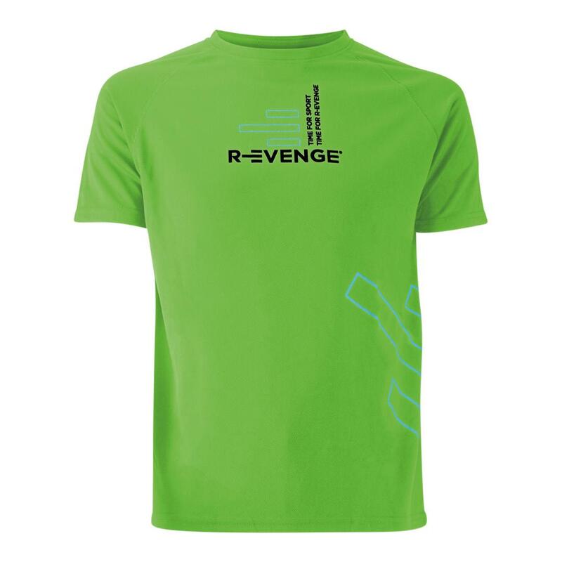 Camiseta de manga corta hombre fitness running cardio verde fluo