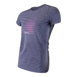 T-shirt technique femme manches courtes Fitness Running Cardio Melange gris