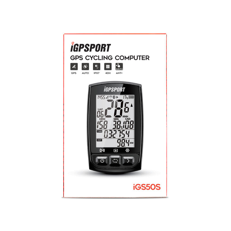 iGPSport iGS50S GPS fietscomputer en BH50 siliconen etui - set