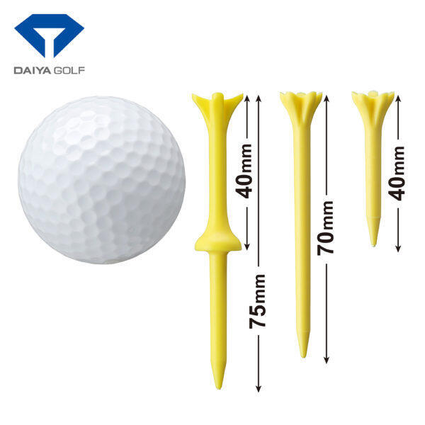 TE-432 零阻力環保高爾夫長球座70mm - 黃色