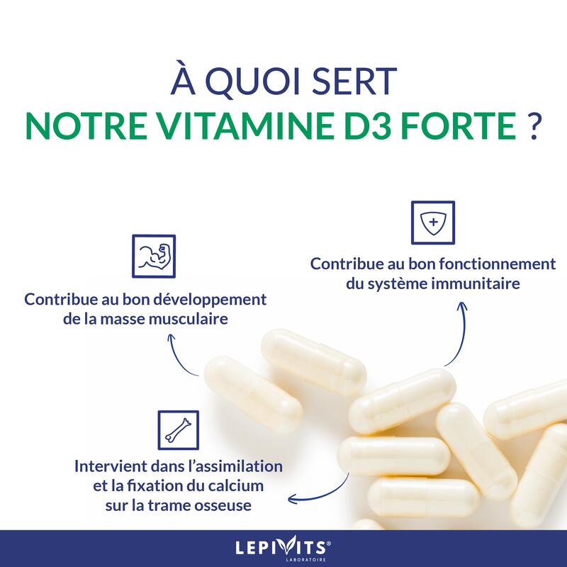 Vitamine D3 max - Muscles et os en bonne santé - 30 gélules