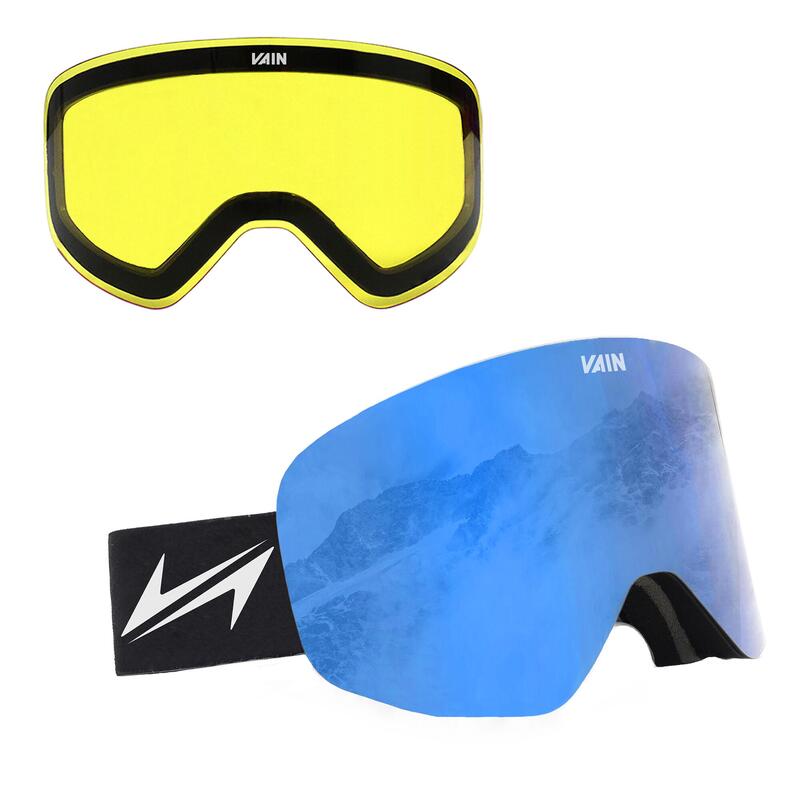 Lot masque de ski Azure Slopester - anti-buée - bleu + lentille jaune