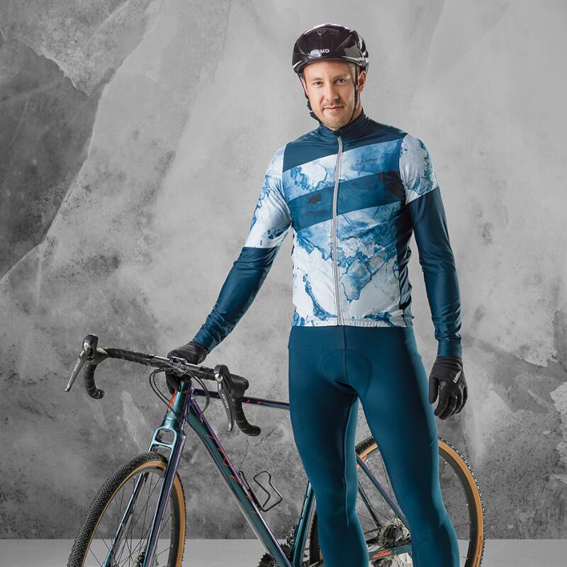 Wielrenshirt lange mouwen M Bike L/S Jersey Floes - Blauw