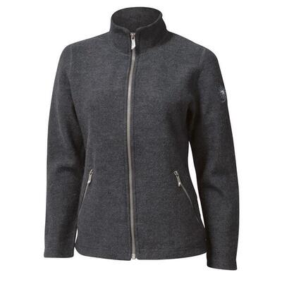 Strickjacke Bella FZ für Damen aus Wolle - Graphite Marl - Grau