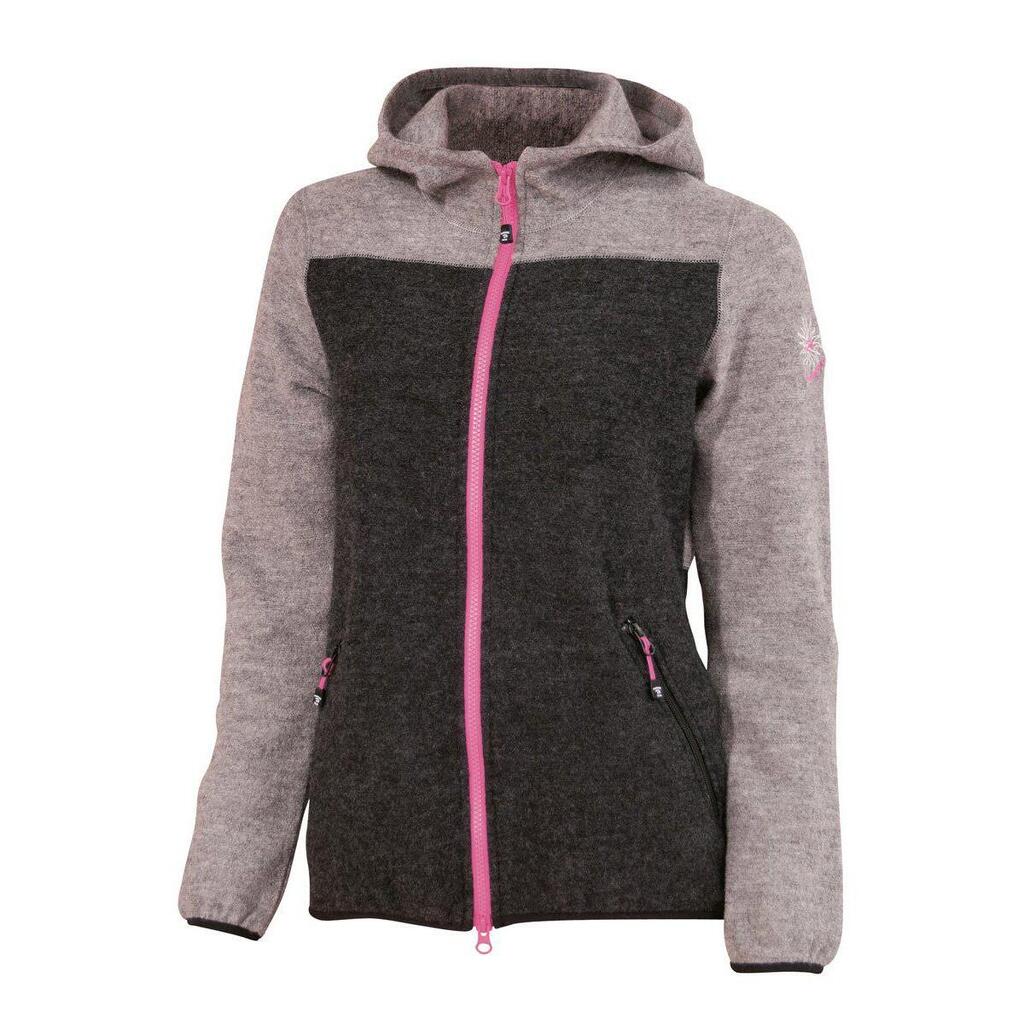 Women's Zoya Hood FZ Wool Vest - Gray