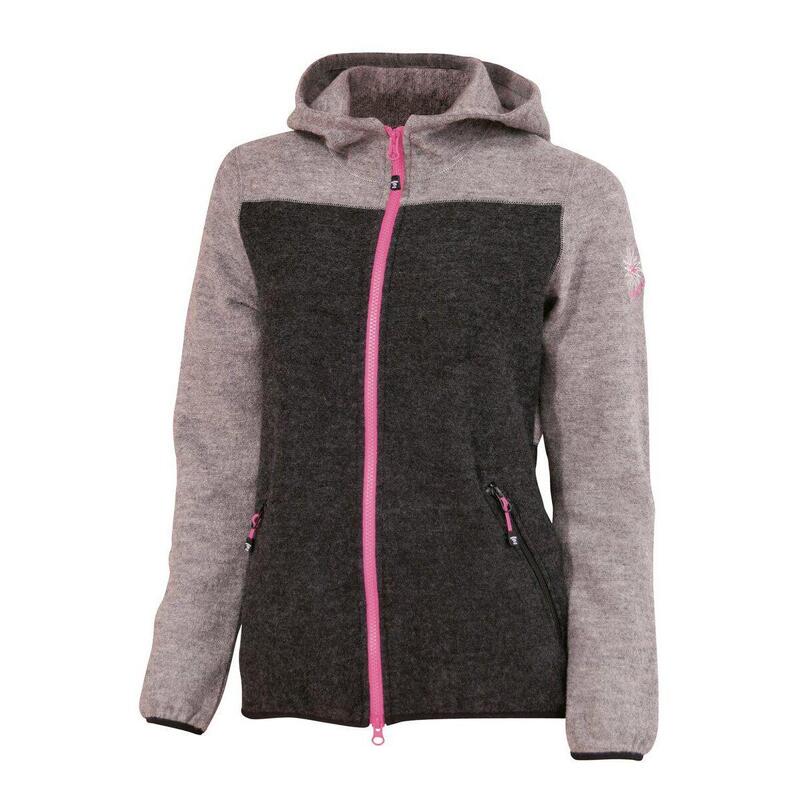 Gilet en laine Zoya Hood FZ pour femme - Gris