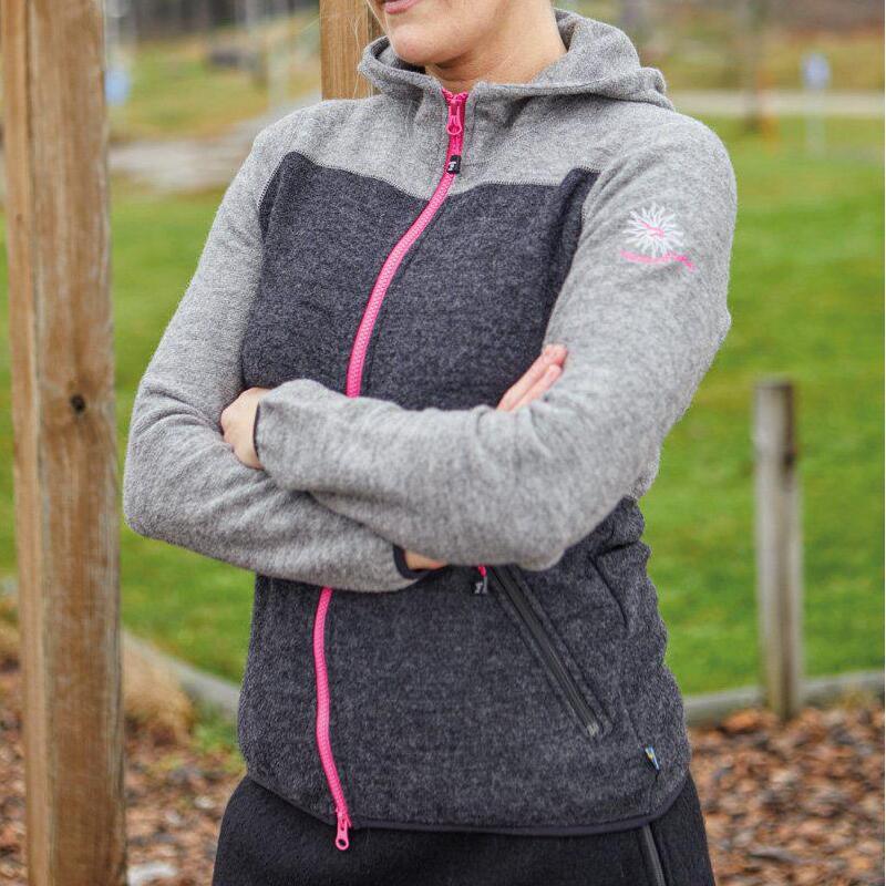 Gilet en laine Zoya Hood FZ pour femme - Gris 3/4