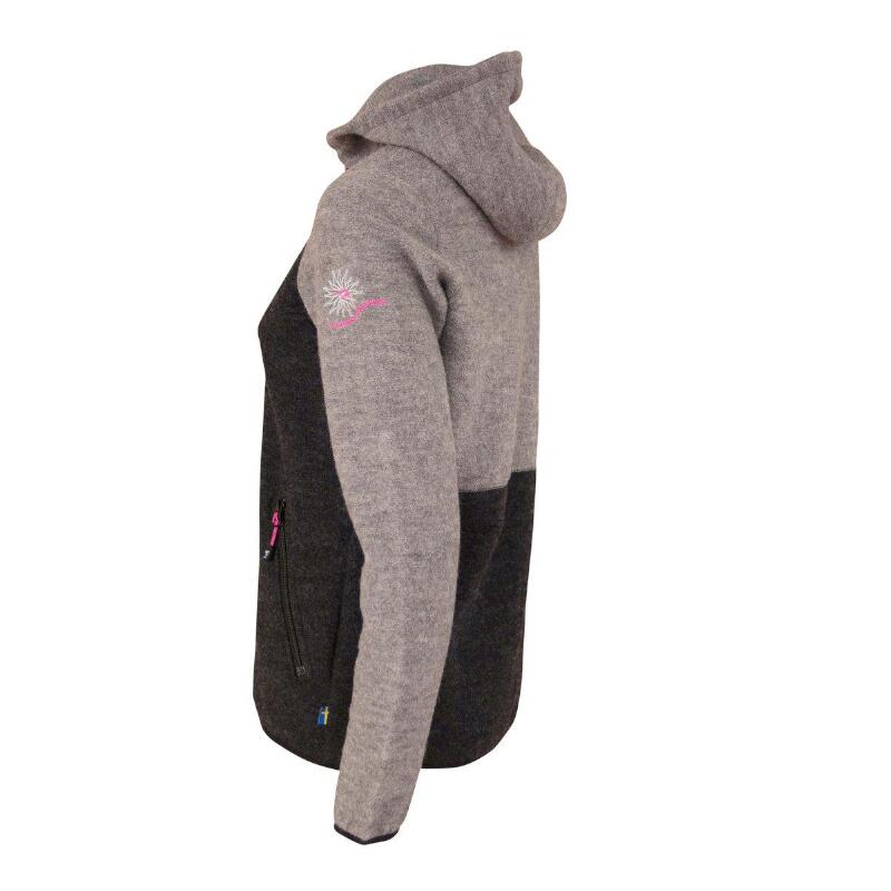 Vest Zoya Hood FZ met capuchon voor dames van wol - Grijs