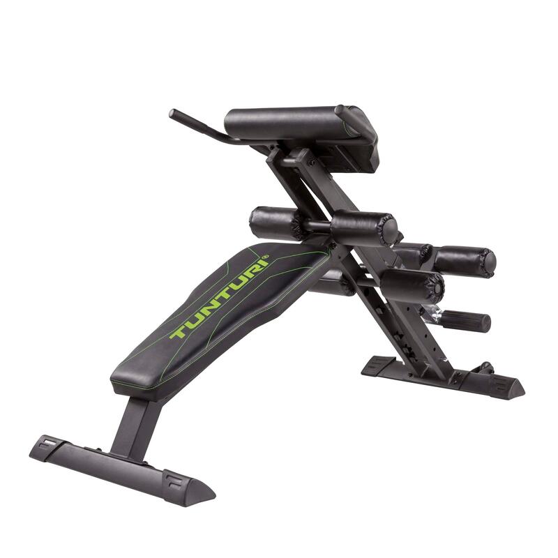 Tunturi Ct80 Aparato para entrenamiento de espalda y abdominales banco musculación core 90x148x63cm negro