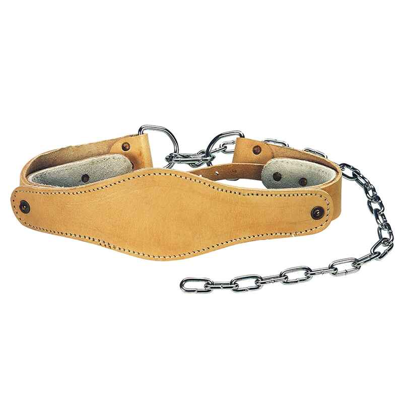 Neck Training Belt - Nackenhebegürtel - Leder - Mit Kette - Hellbraun