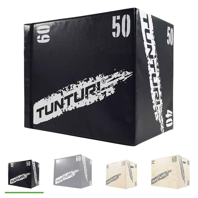 Plyo Box, Soft Plyometric Box, Fitnessbox, 40 x 50 x 60 cm, Holz mit EVA
