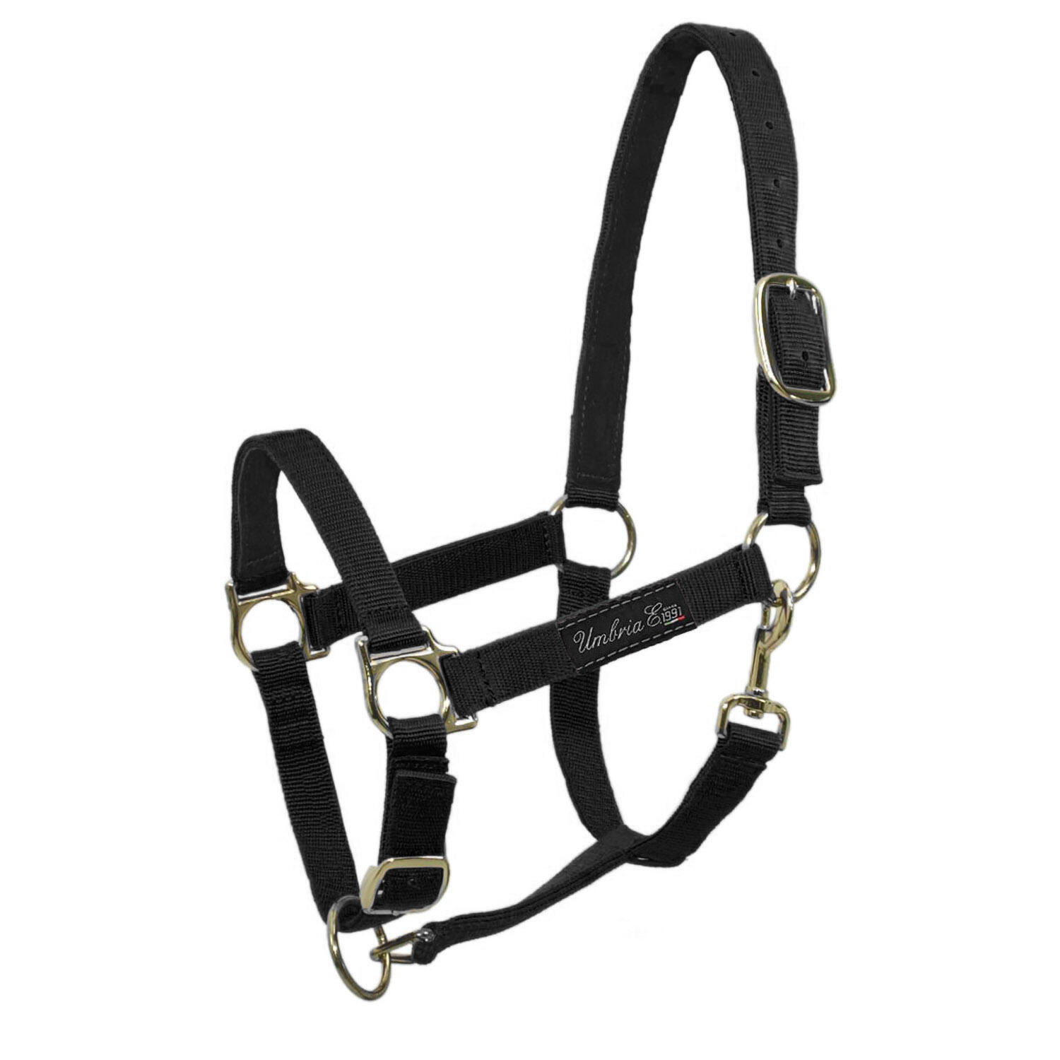 UMBRIA EQUITAZIONE Nylon halter met lederen vulling