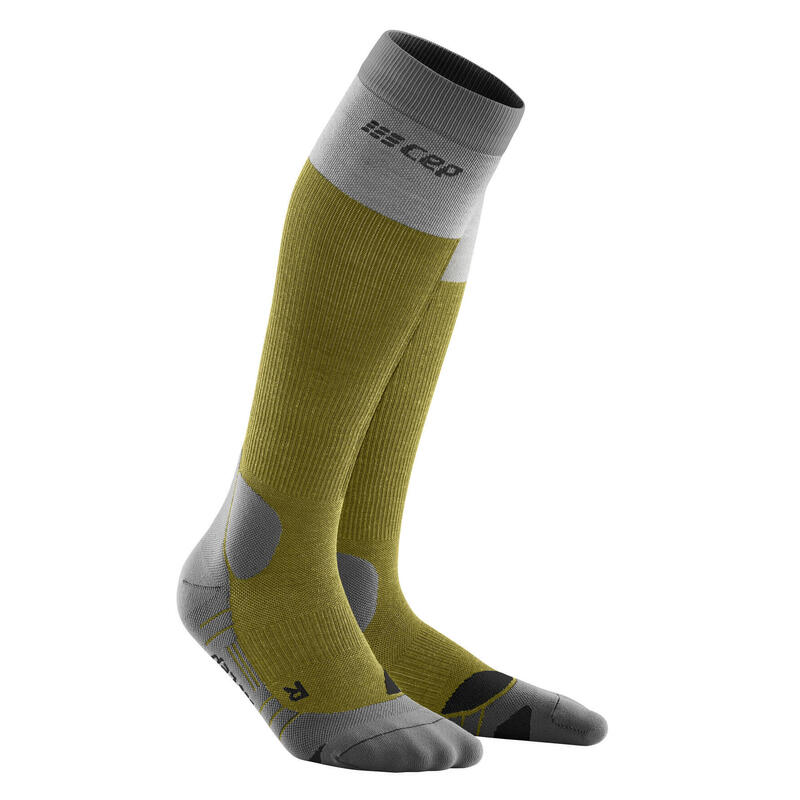 Sosete compresie medii - hiking light merino socks W - olive | grey