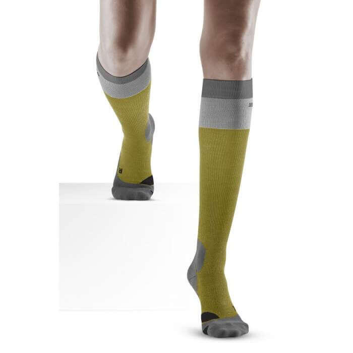 Sosete compresie medii - hiking light merino socks W - olive | grey