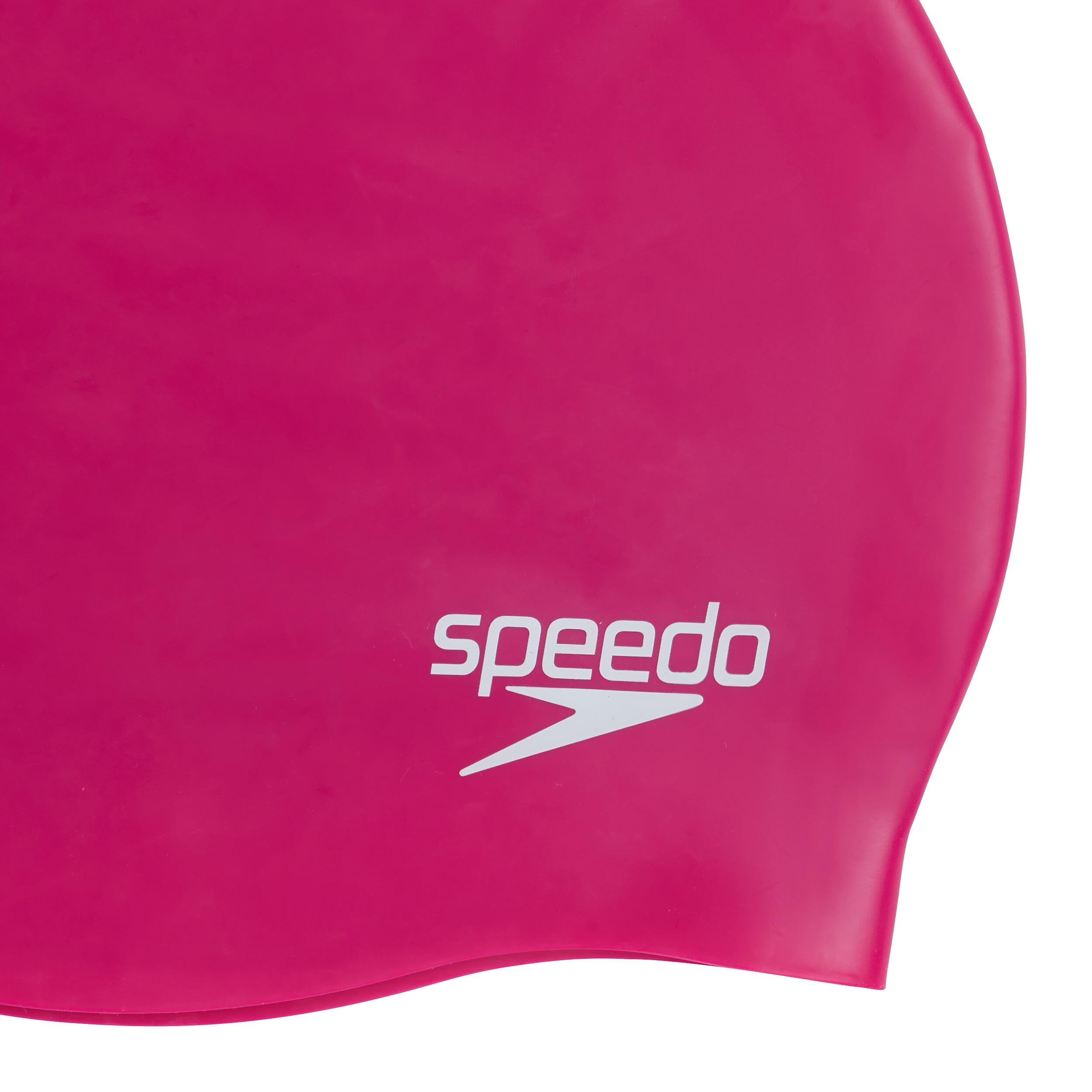Speedo Plain Moulded Silicone Cap - Electric Pink 2/5