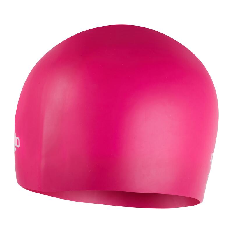 Speedo Plain Moulded Silicone Cap Electric Pink