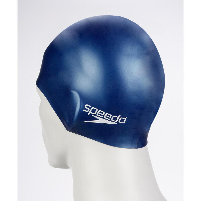 Speedo Plain Flat Silicone Cap Navy