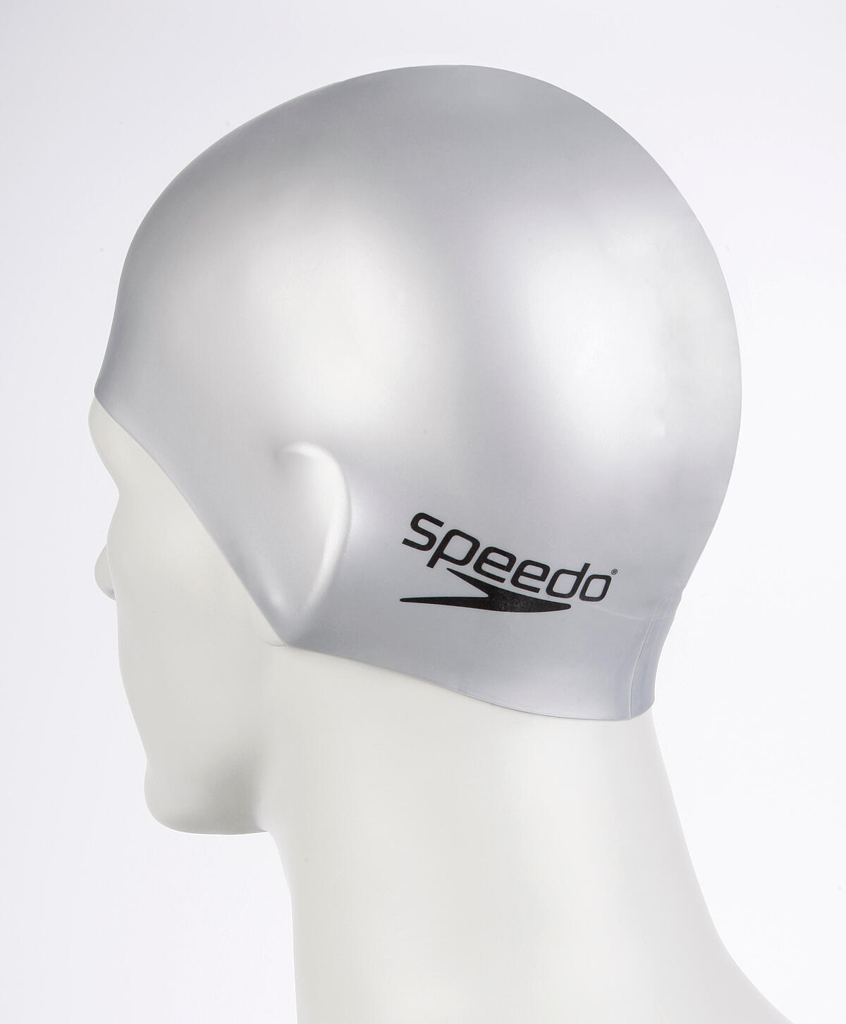 SPEEDO Badekappe FLAT Silikon Grau 3/4