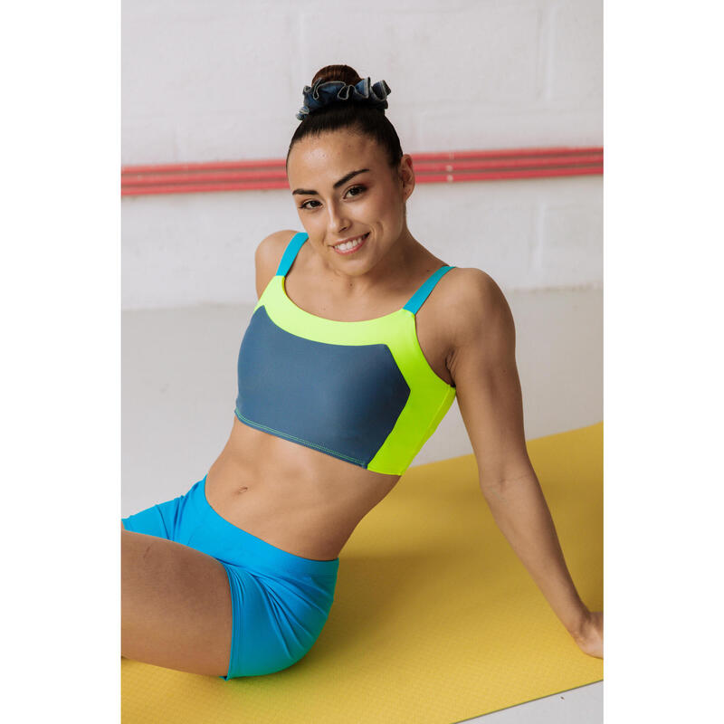 Top de Gymnastique Balance Jaune Fluorescent Femme