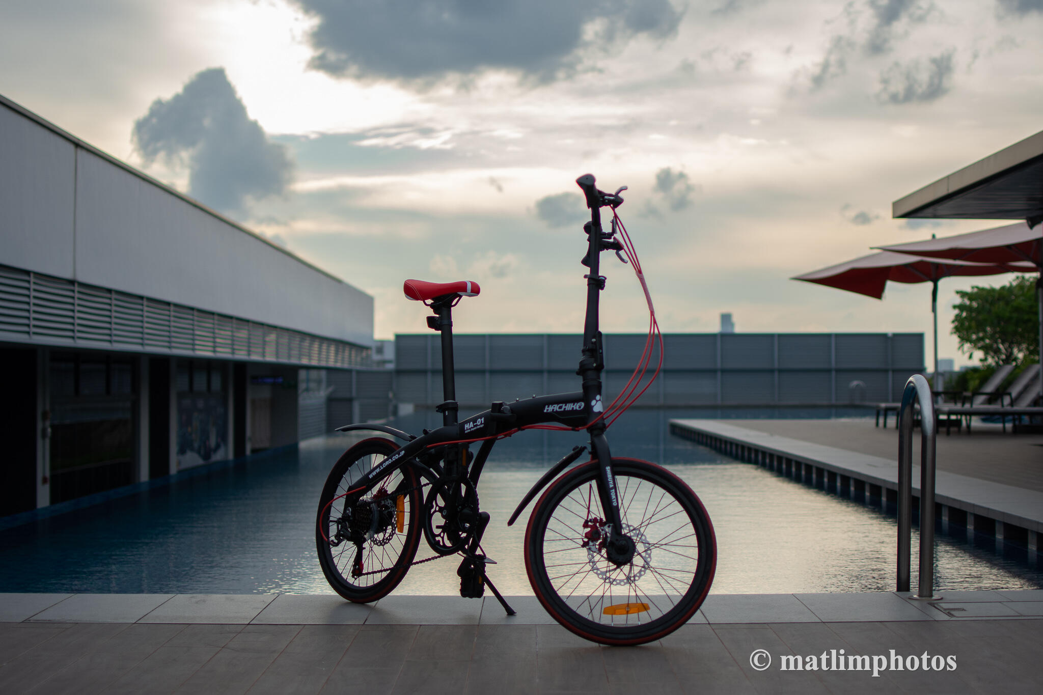 Foldable Bicycle HA-01 | 20 Inch 7 Speed Shimano | Black Red