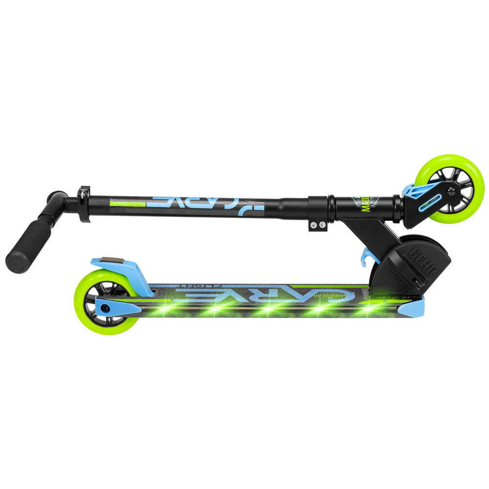 MADD GEAR CARVE FLIGHT LIGHT UP FOLDING SCOOTER – AGES 4 YEARS+ - BLUE/LIME 2/5