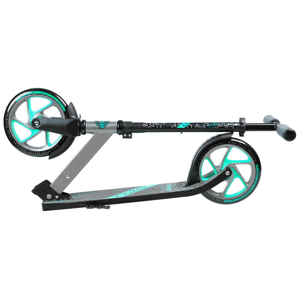 MADD GEAR CARVE KRUZER 200 BIG WHEEL COMMUTER FOLDING SCOOTER – GREY/TEAL 2/5