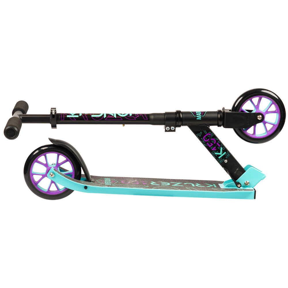 MADD GEAR CARVE KRUZER 150 BIG WHEEL COMMUTER FOLDING SCOOTER – BLACK/TEAL 3/5