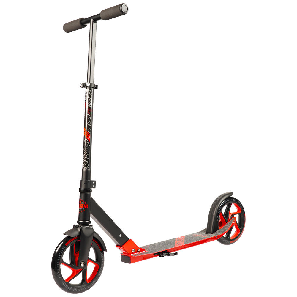 MADD GEAR CARVE KRUZER 200 BIG WHEEL COMMUTER FOLDING SCOOTER – BLACK/RED 1/5