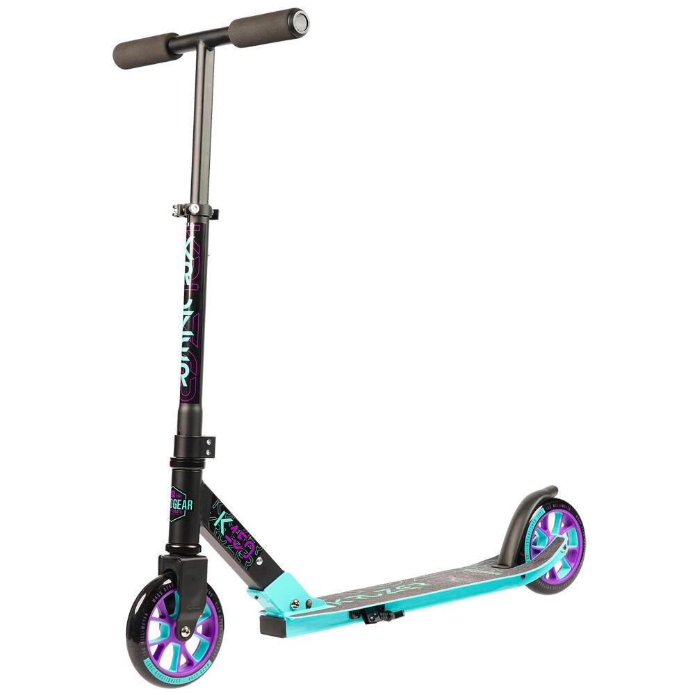 MADD GEAR CARVE KRUZER 150 BIG WHEEL COMMUTER FOLDING SCOOTER – BLACK/TEAL 1/5