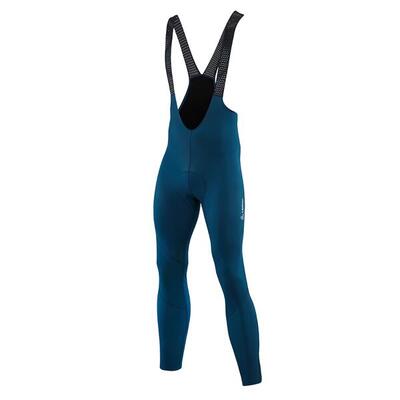 Fietsbroek lang m bike bib tights thermo elastic voor heren - blauw
