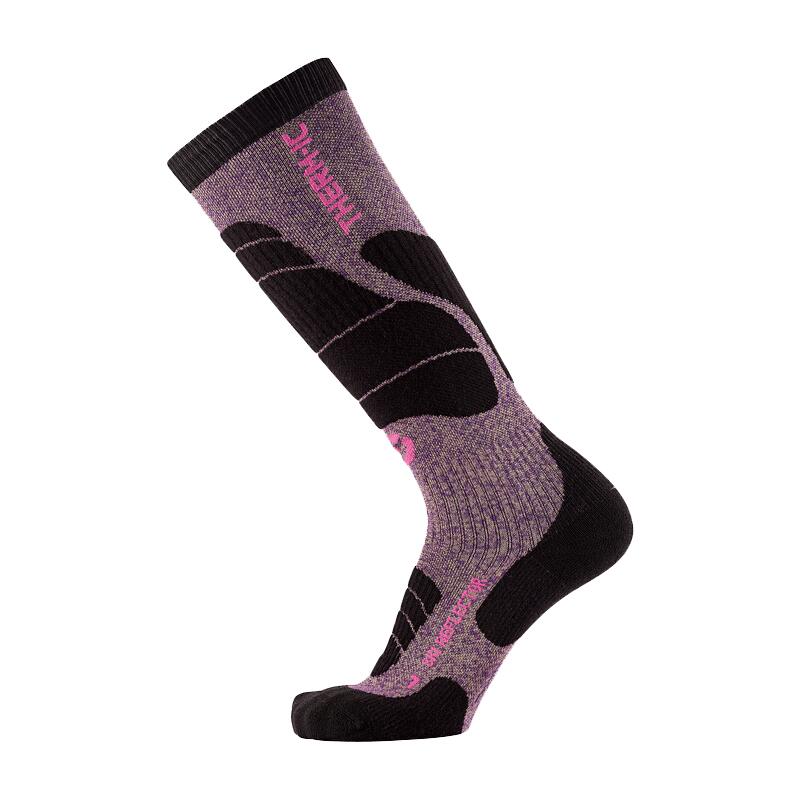 Chaussettes de ski chaudes en laine mérinos pour femme - Ski Merino Reflector