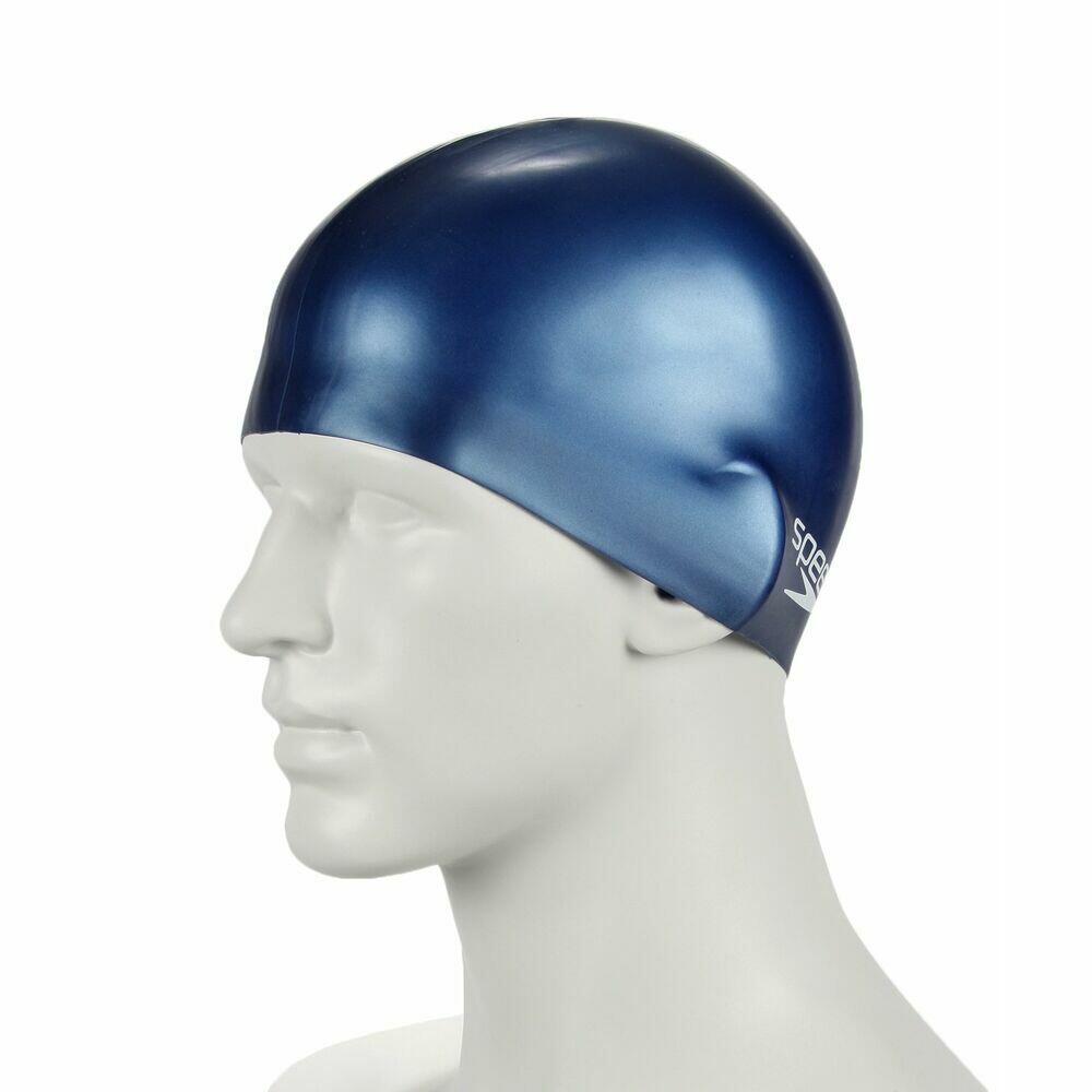 Speedo Moulded Silicone Cap, Navy 3/5