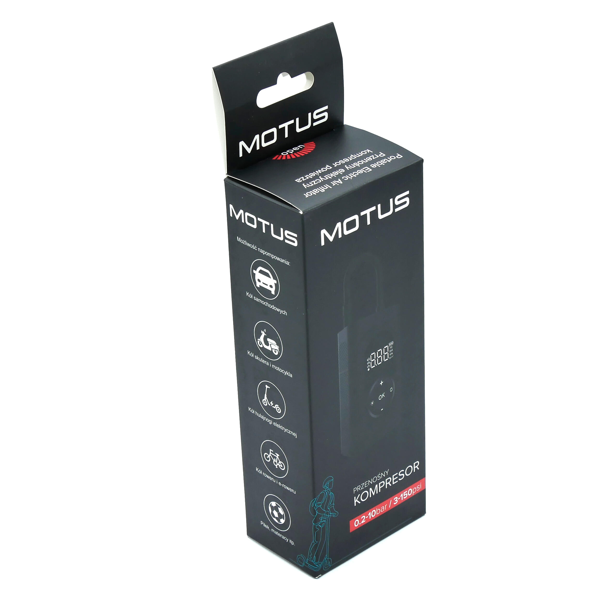 Elektrische pomp Motus, auto, fiets, powerbank, 4000mAh, 5V/2A 3/5