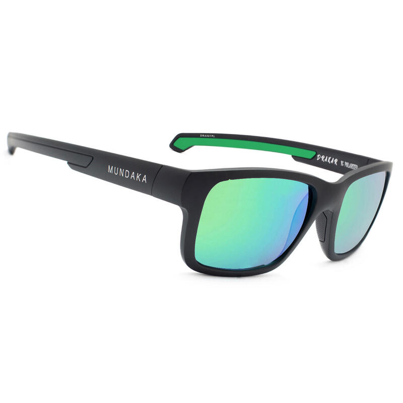 Lunettes de soleil DRAKAR noir mat et vert, CX VERT - cat.3 - MUNDAKA