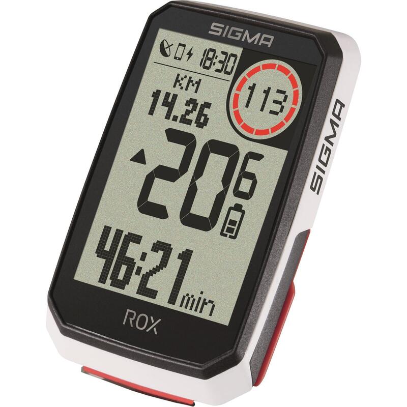 Cuentakilometros Rox 4.0 gps blanco sensor set sigma sport ciclocomputador y navegación con sensores de velocidad frecuencia cardiaca cadencia pedaleo exteriores