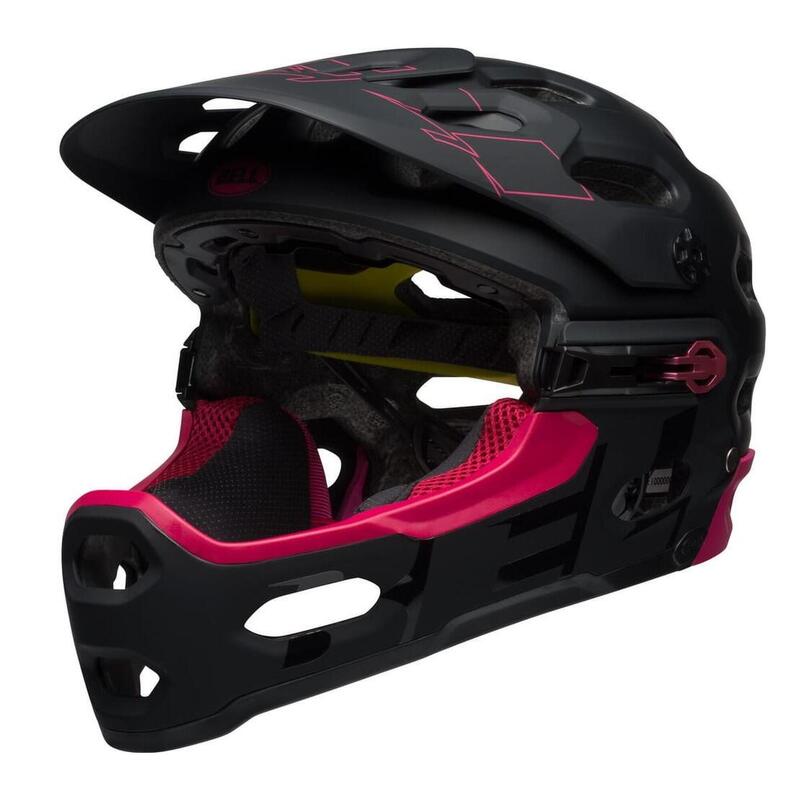 SUPER 3R MIPS ADULT MTB BIKE HELMET-MAT BLK/CHERRI