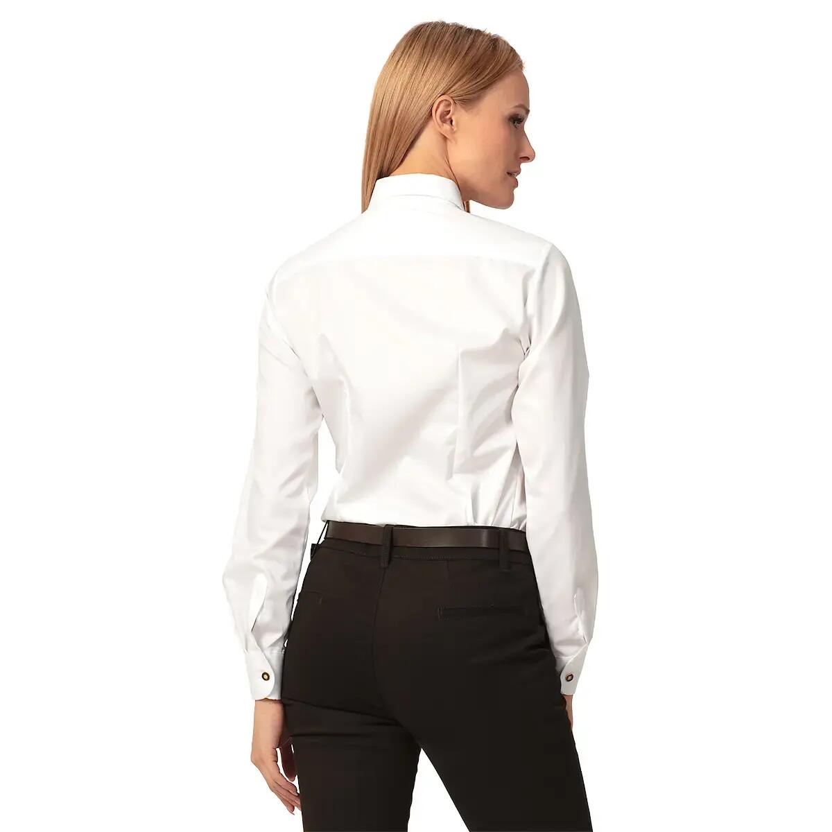Camisa de caza para mujer con bordado de cabra Tagart blanco 3/5