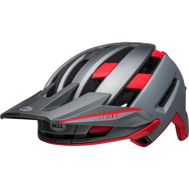 SUPER AIR R SPHERICAL ADULT MTB BIKE HELMET-MATTE GRAY/RED