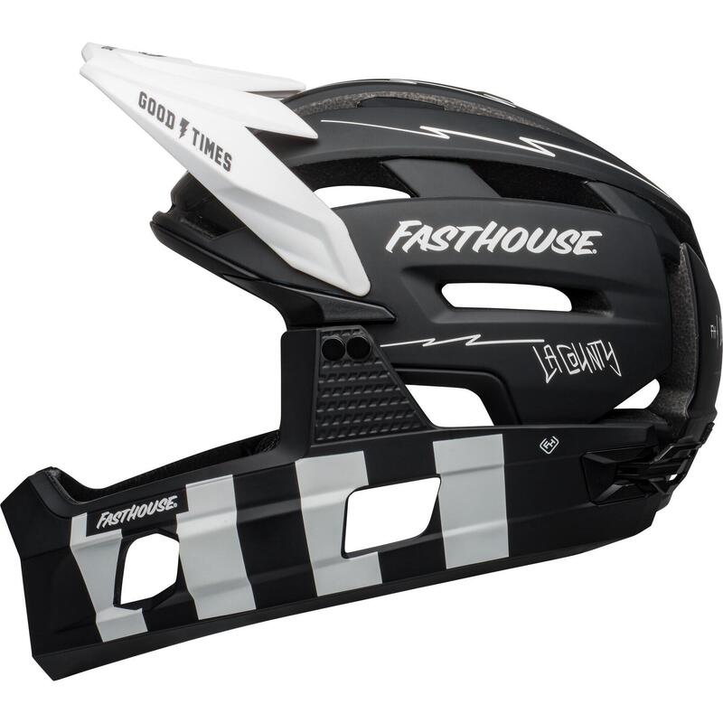 SUPER AIR R SPHERICAL ADULT MTB BIKE HELMET-FASTHOUSE MATTE BLACK/WHITE