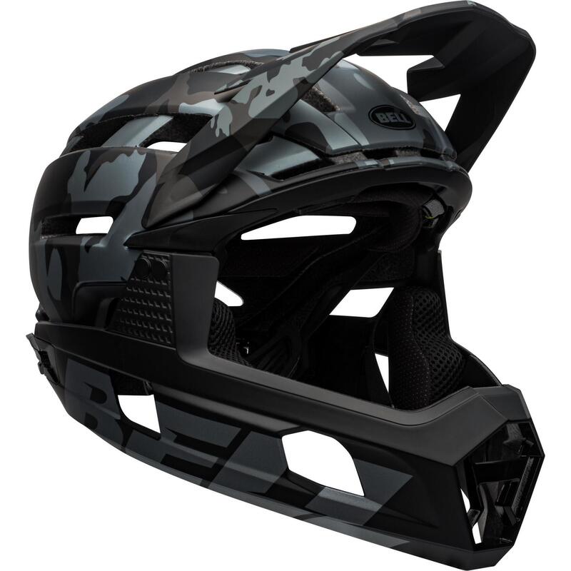 SUPER AIR R SPHERICAL ADULT MTB BIKE HELMET-MATTE/GLOSS BLACK CAMO