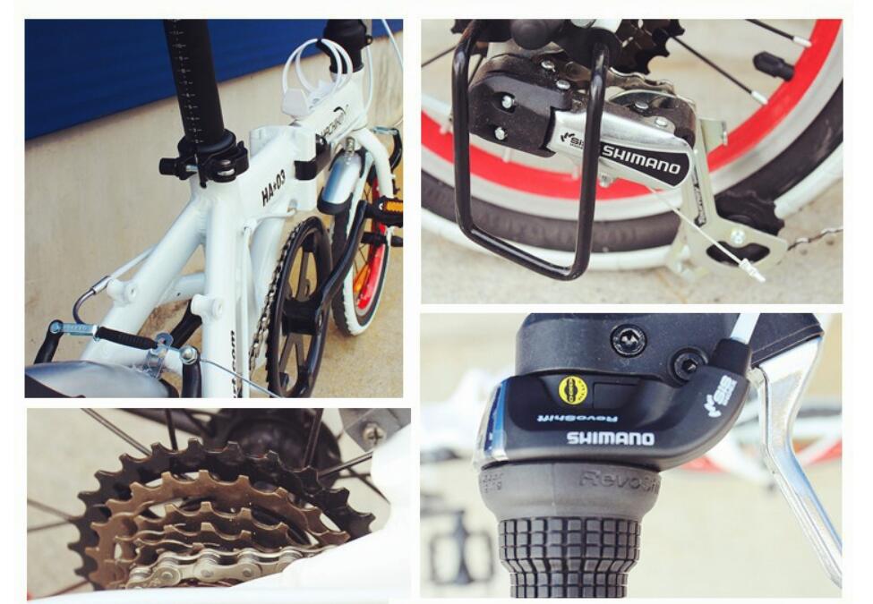 Foldable Bicycle HA-03 Aluminium | 14 Inch 6 Speed Shimano