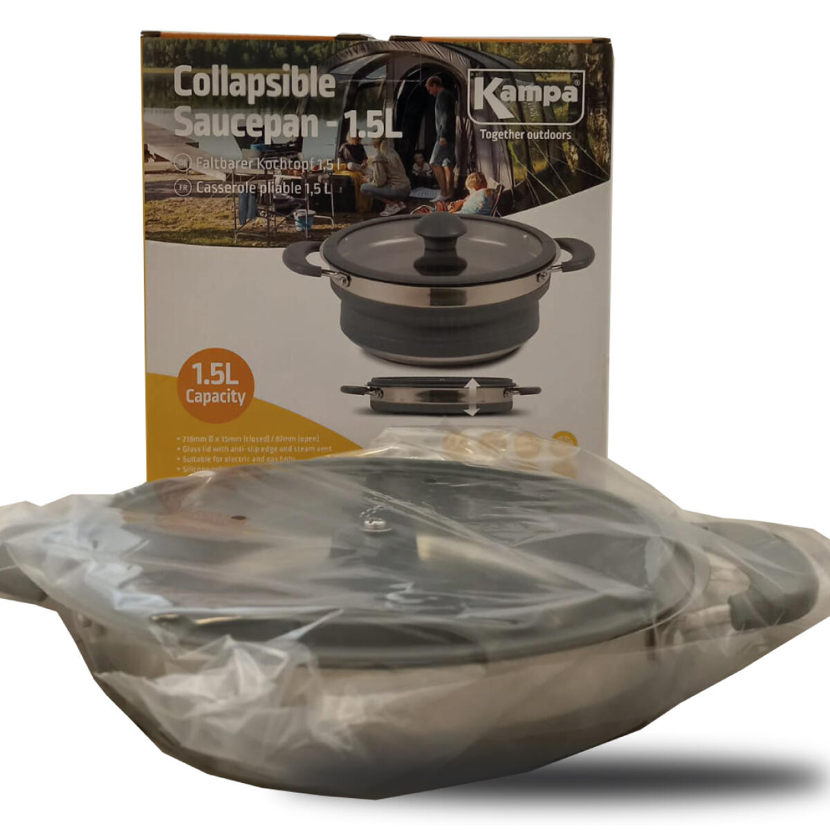 Casserole pliante en acier 1,5 litres KAMPA 3/5