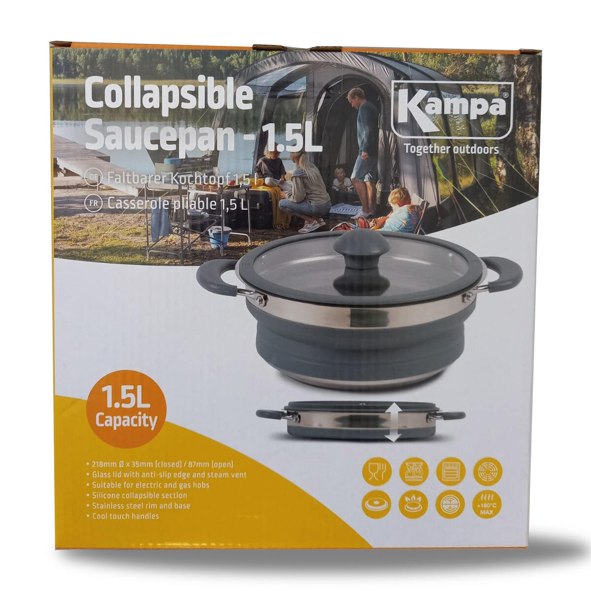 Casserole pliante en acier 1,5 litres KAMPA 2/5