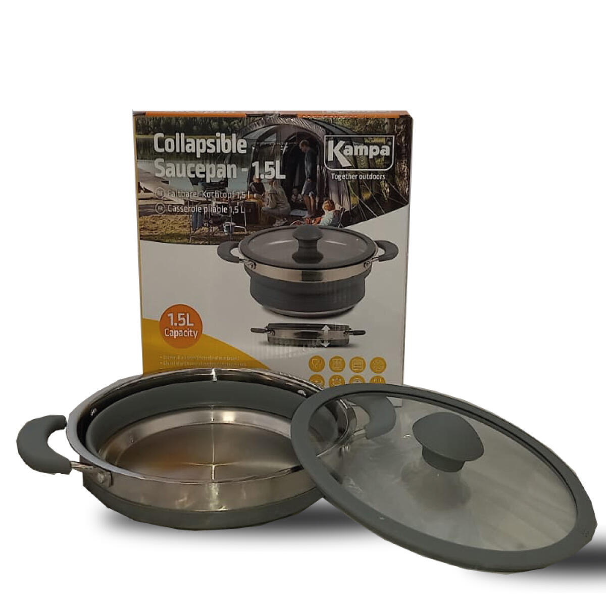 Casserole pliante en acier 1,5 litres KAMPA 4/5