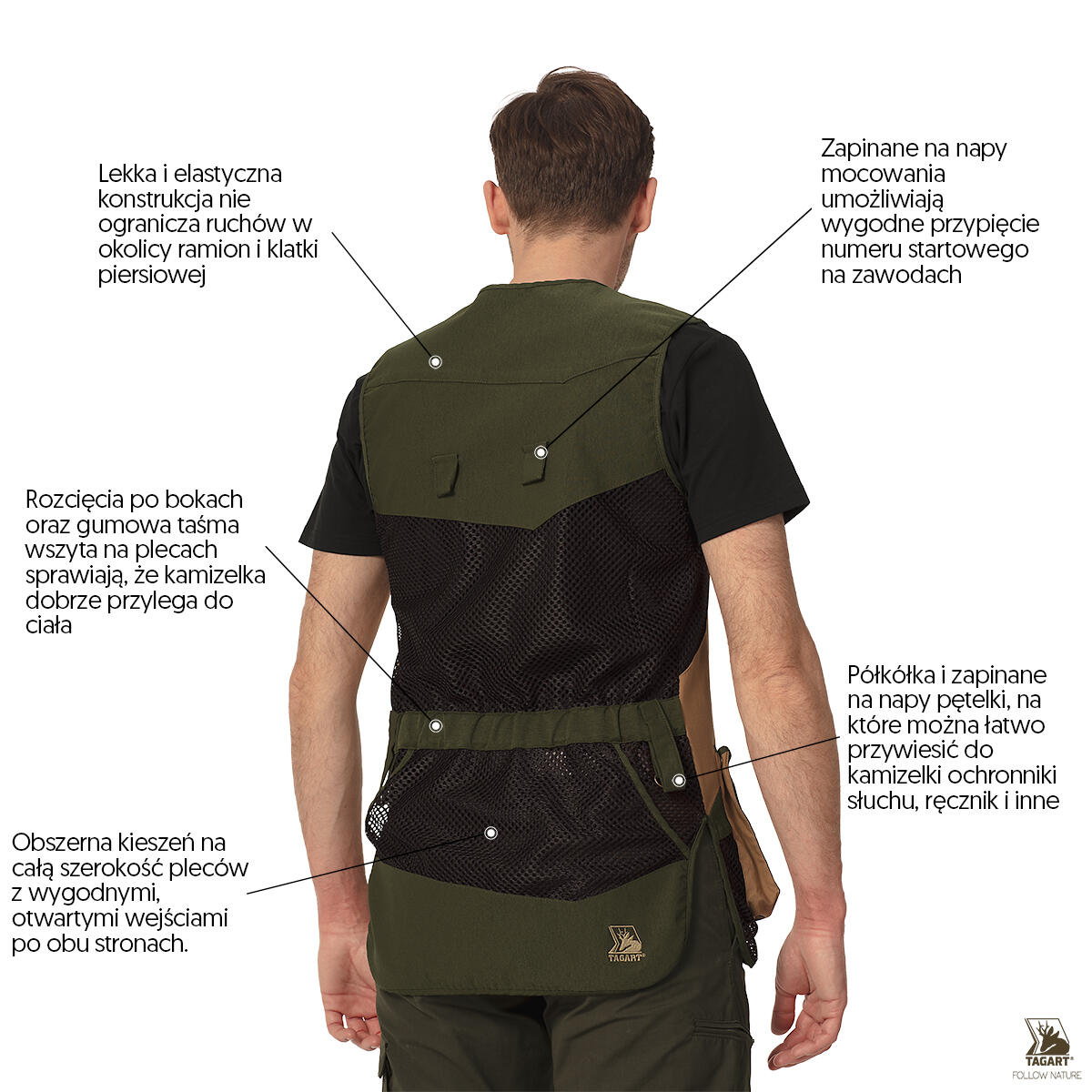 Kamizelka strzelecka męska Tagart Falcon Green strzelectwo sportowe 5/5