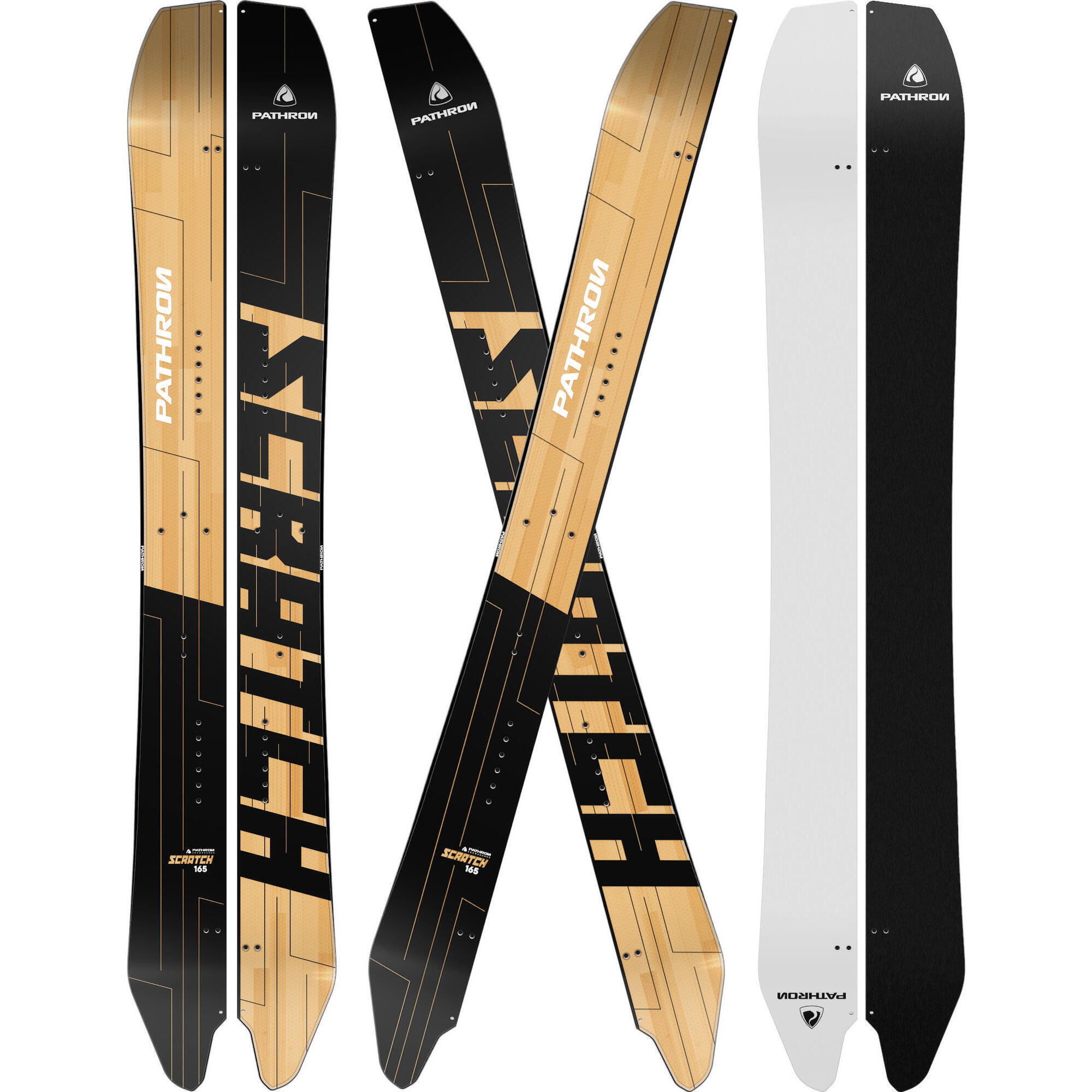 PATHRON Snowboard Splitboard Scratch Split Zwart/Hout