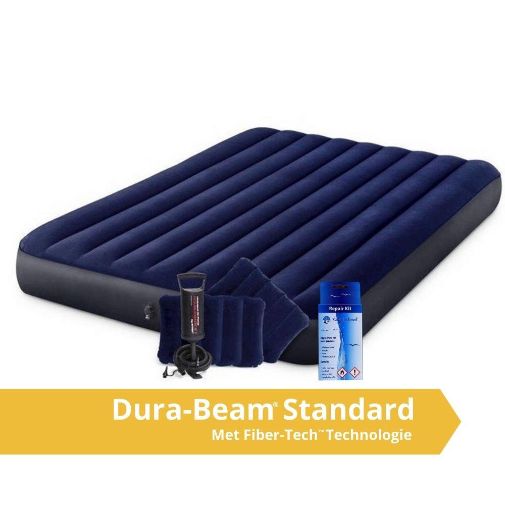 INTEX Classic Downy - 2 Persoons Luchtbed - 203x152x25cm - Inclusief accessoires